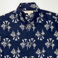 Navy Ditsy - 100% Cotton Short Sleeve Button-Up Shirt