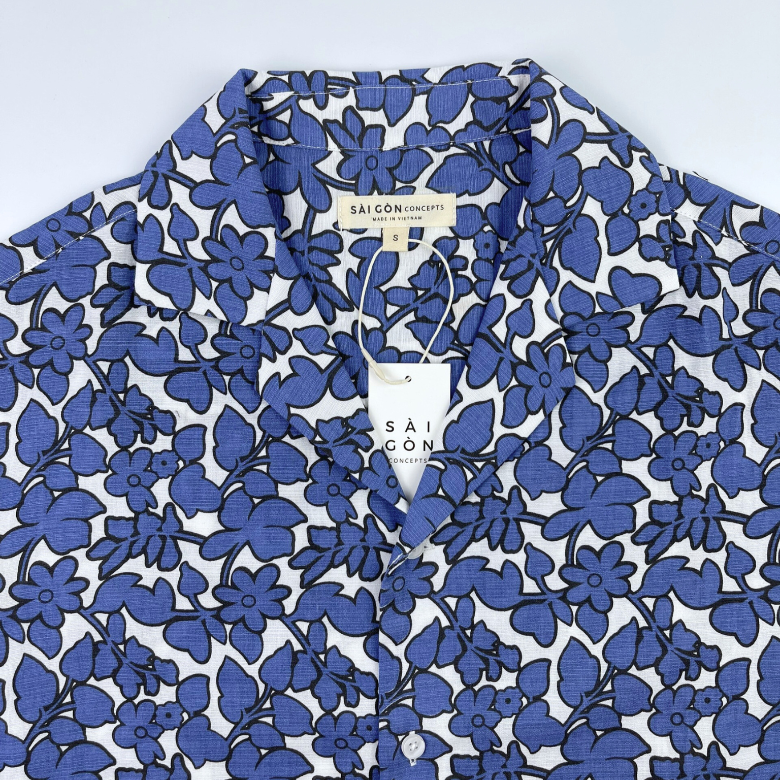 Forget Me Not Blue - Linen-Cotton Hawaiian Shirt