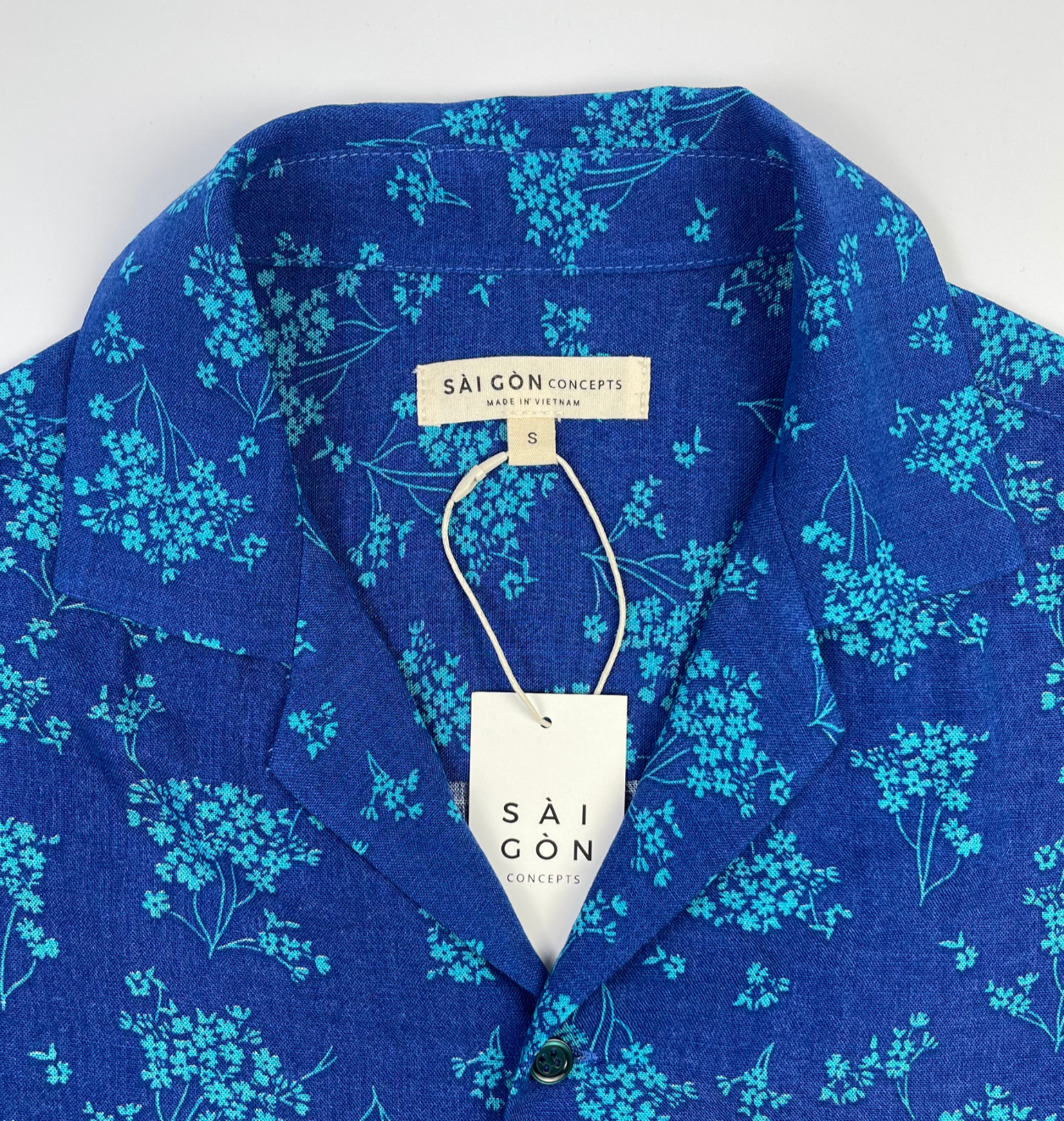Blue Baby Flower - 100% Linen Hawaiian Shirt