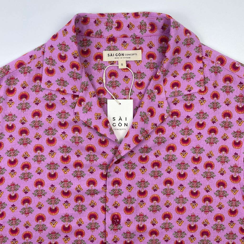 Pink Peacock - 100% Linen - Hawaiian Shirt