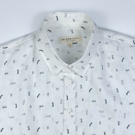 100% Linen Short Sleeve Shirt - Gentlemen Club