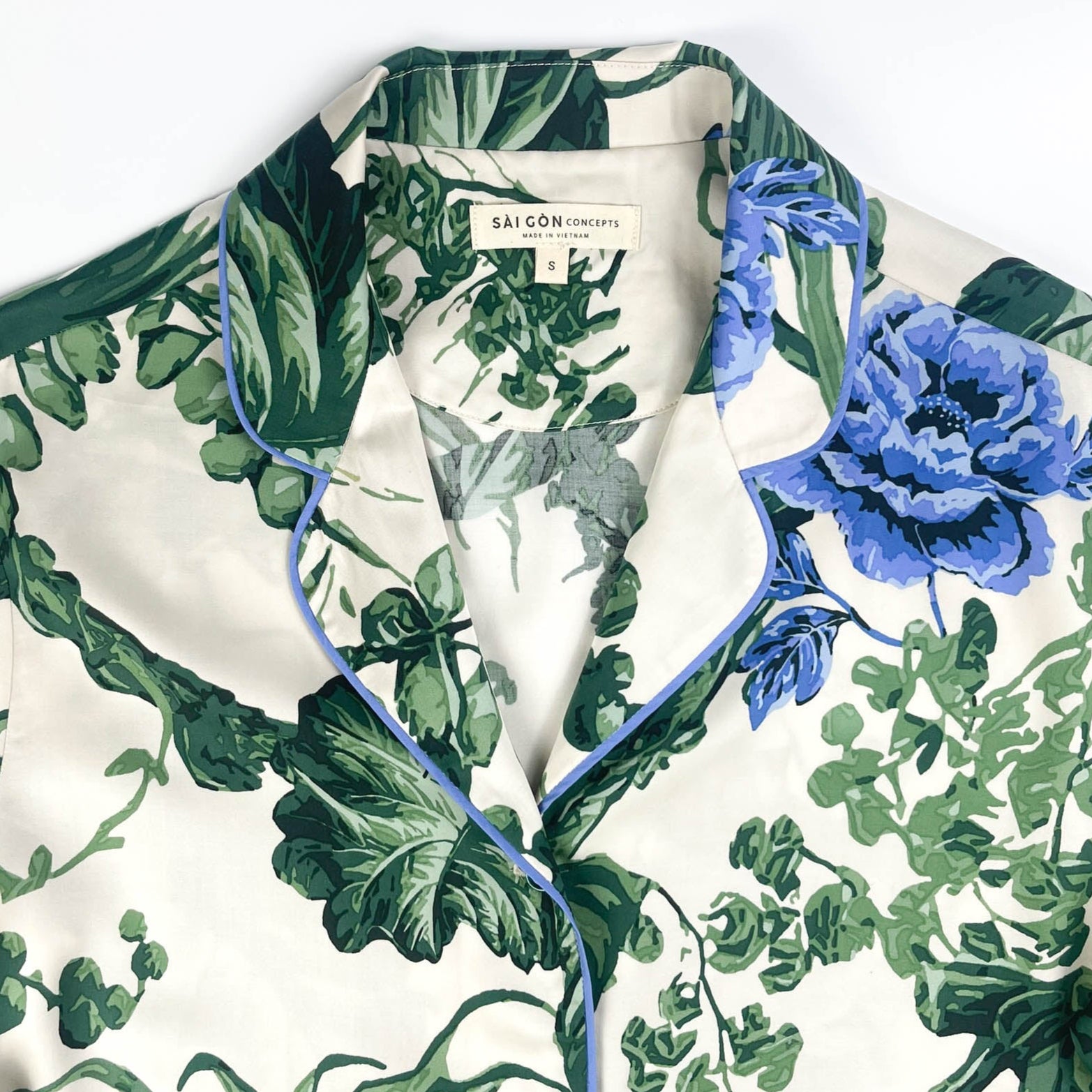 Lounge Pyjama Long Line Top - 100% Tencel - Verdure Bloom