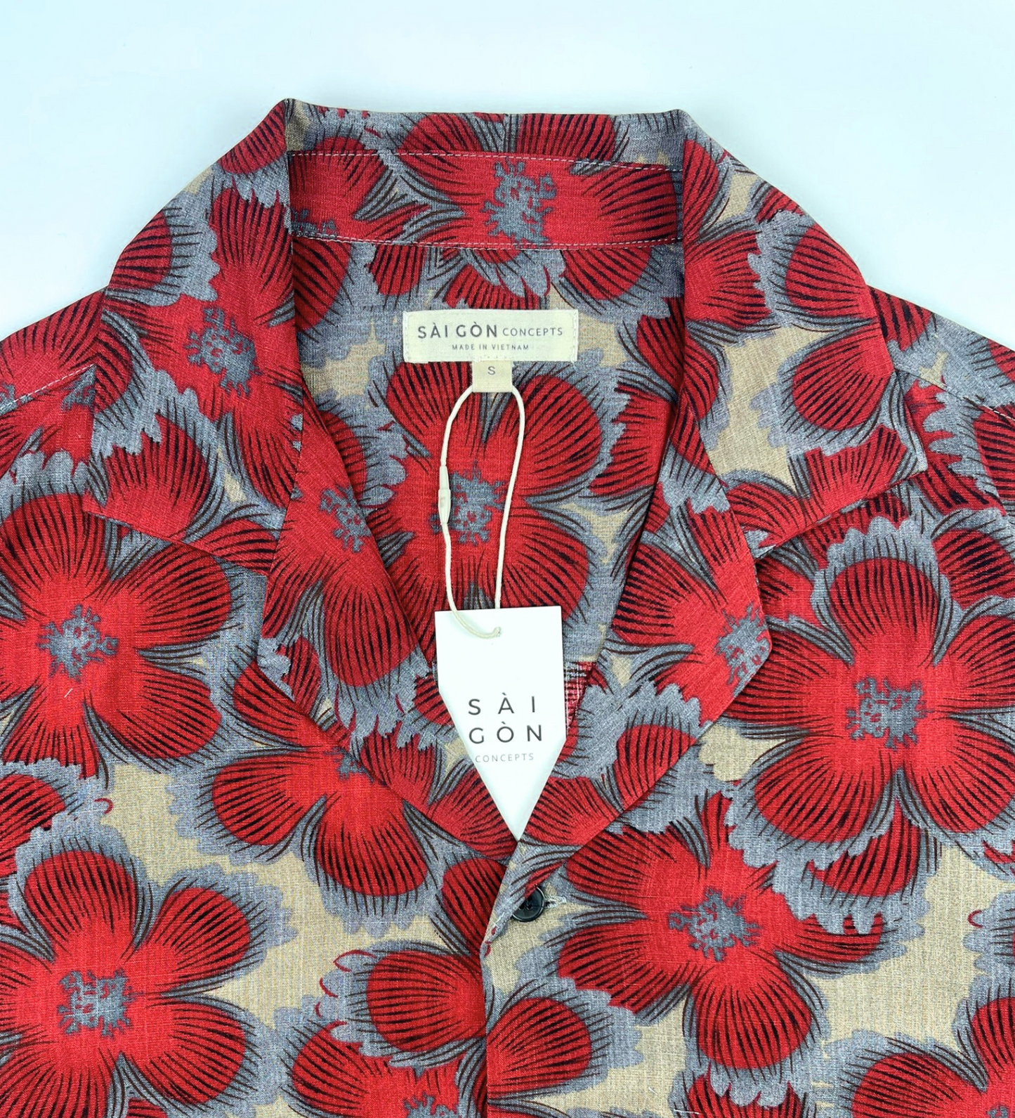 Scarlet Poppy - Hawaii style linen shirt