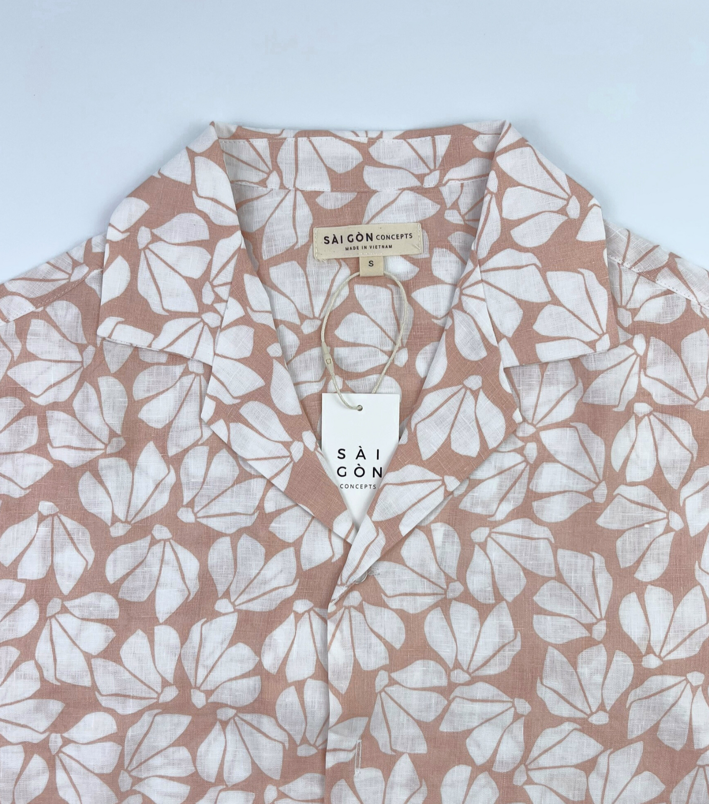 White Petals - Hawaii style linen shirt