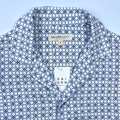 Blue-White Saigon Mosaic - Linen-Cotton Hawaiian Shirt