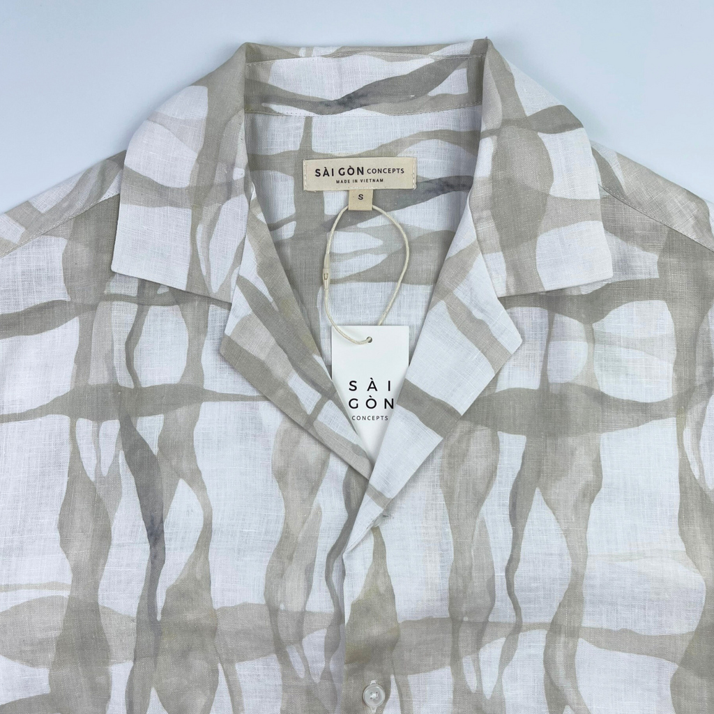 Watermarks - 100% Linen Hawaiian Shirt