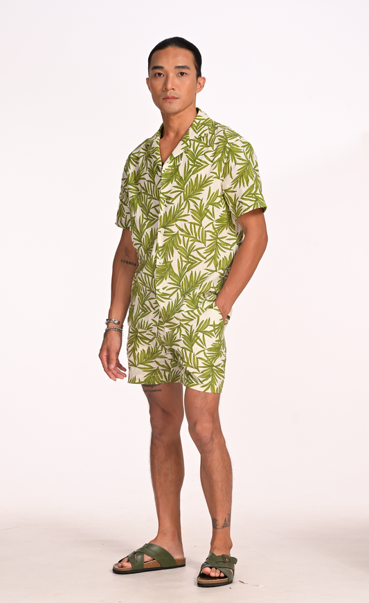Palm Garden Coords Set Shirt & Shorts