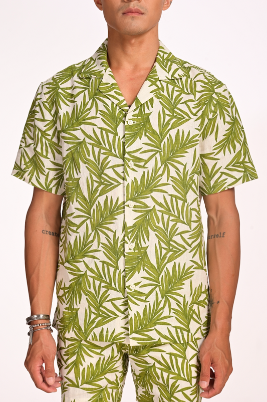 Palm Garden - Hawaii style linen shirt
