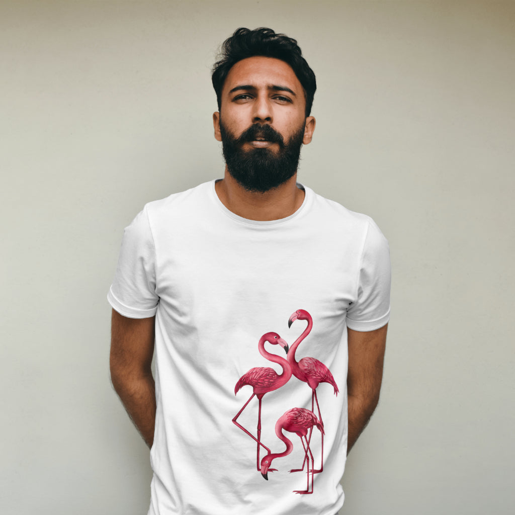 Pink Flamingos Go! Unisex 100% Cotton T-Shirt