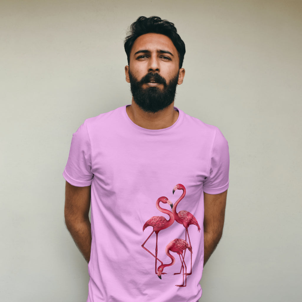 Pink Flamingos Go! Unisex 100% Cotton T-Shirt