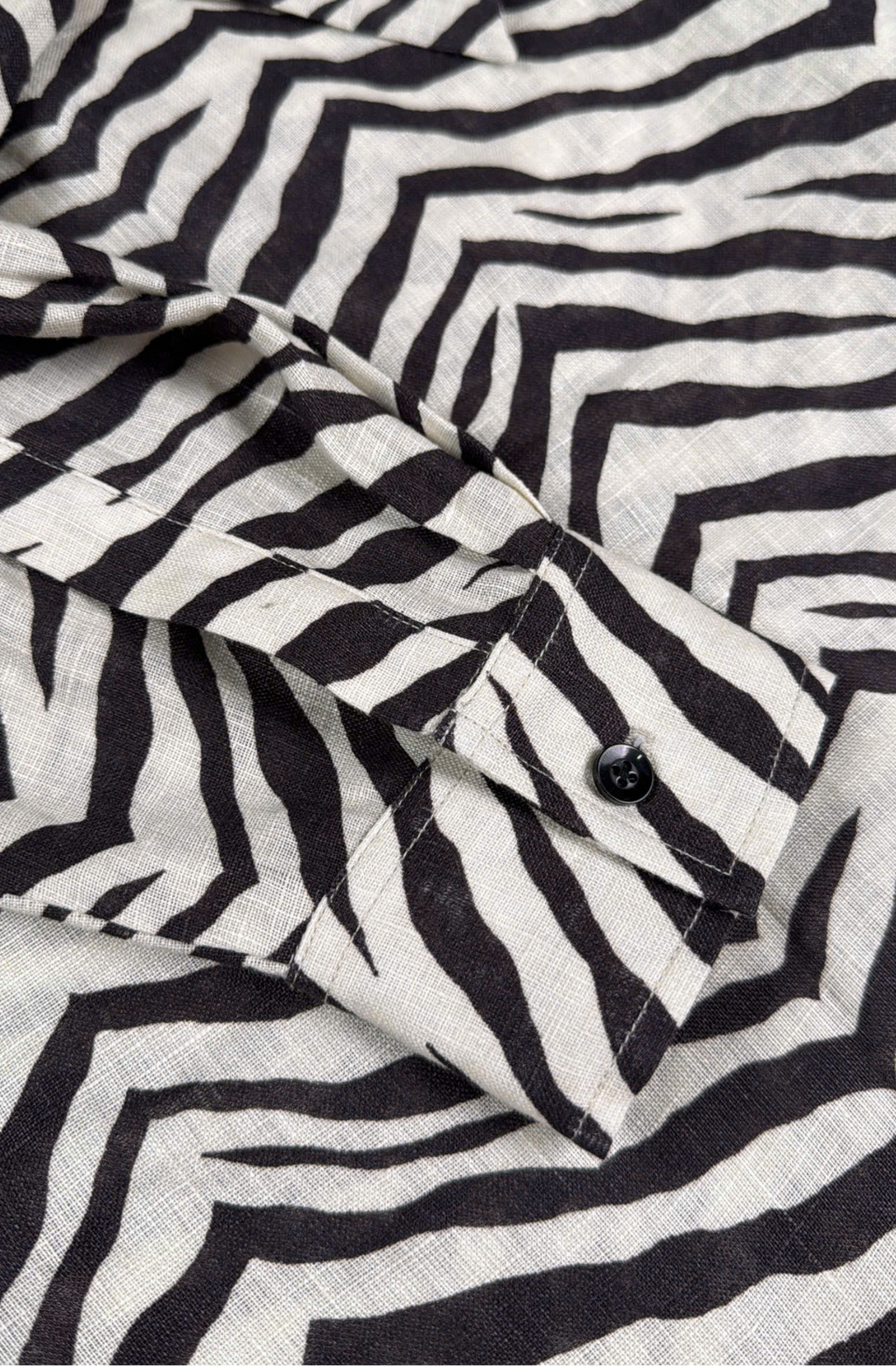 Zebra Savanna - Pleated V-Neck Belted Dress