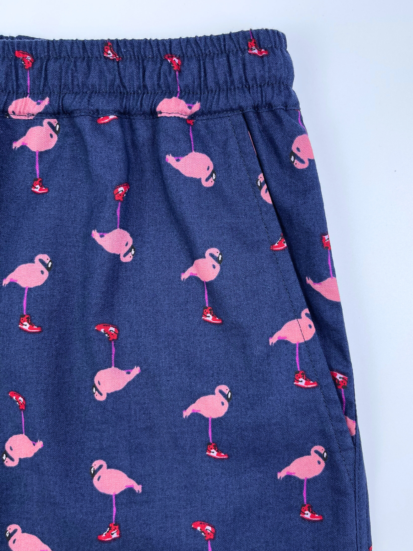 Lounge Shorts - Navy Pink Flamingo