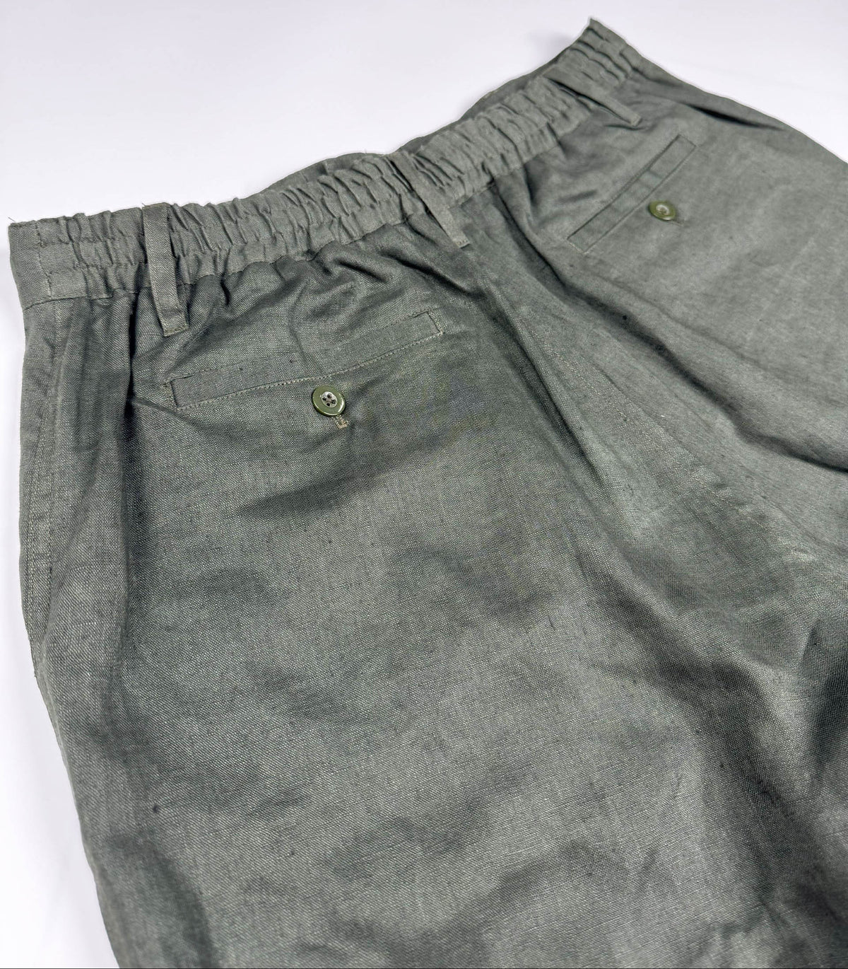Deep Army 100% Linen Riviera Shorts (Men’s) | Saigon Concepts