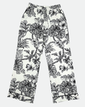 Saigon Concepts Women's botanical print pyjama pants with elastic waist and side pockets - full front view 