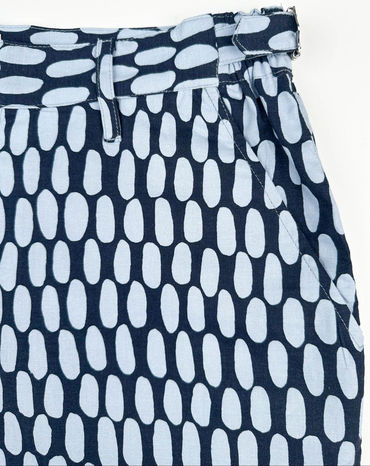 Linen/Cotton Cabana Short - Ocean Pepples