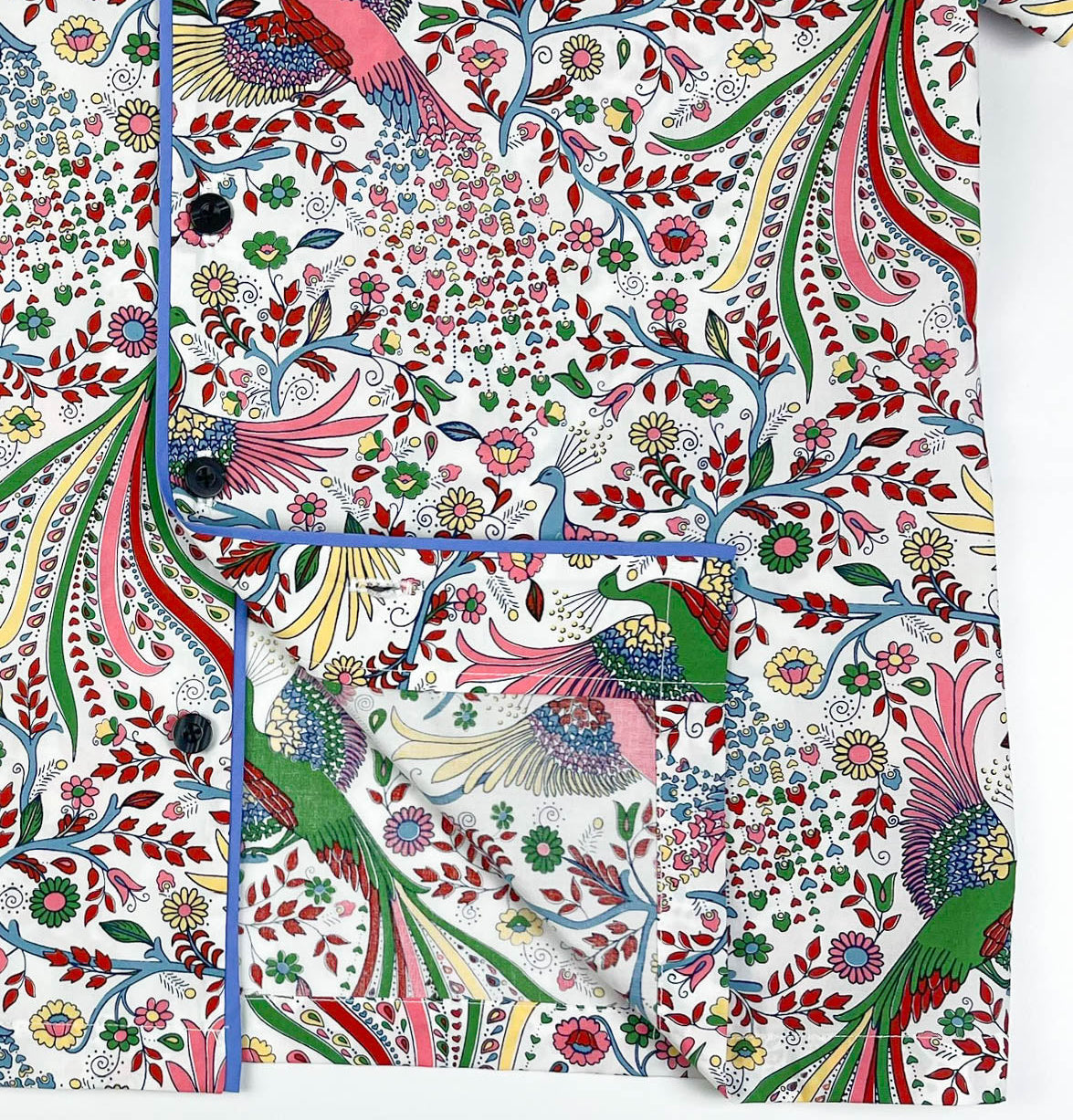 Peacock Garden Lounge Pyjama Short Sleeve Top - 100% Cotton