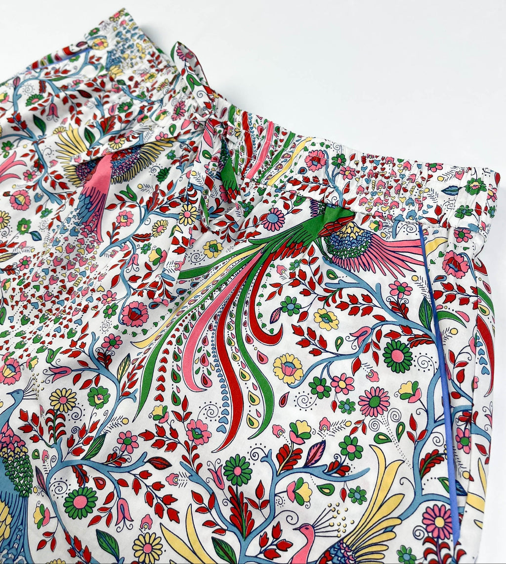 Peacock Garden Lounge Pyjama Shorts - 100% Cotton