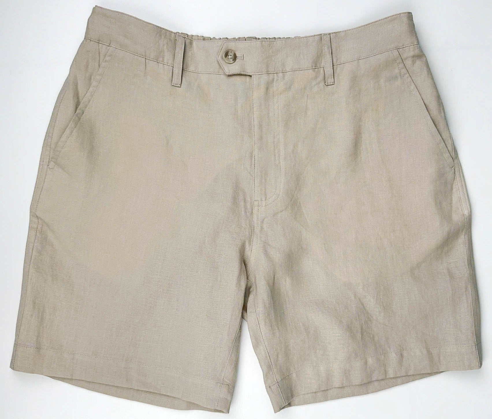 Latte - 100% Linen Riviera Shorts