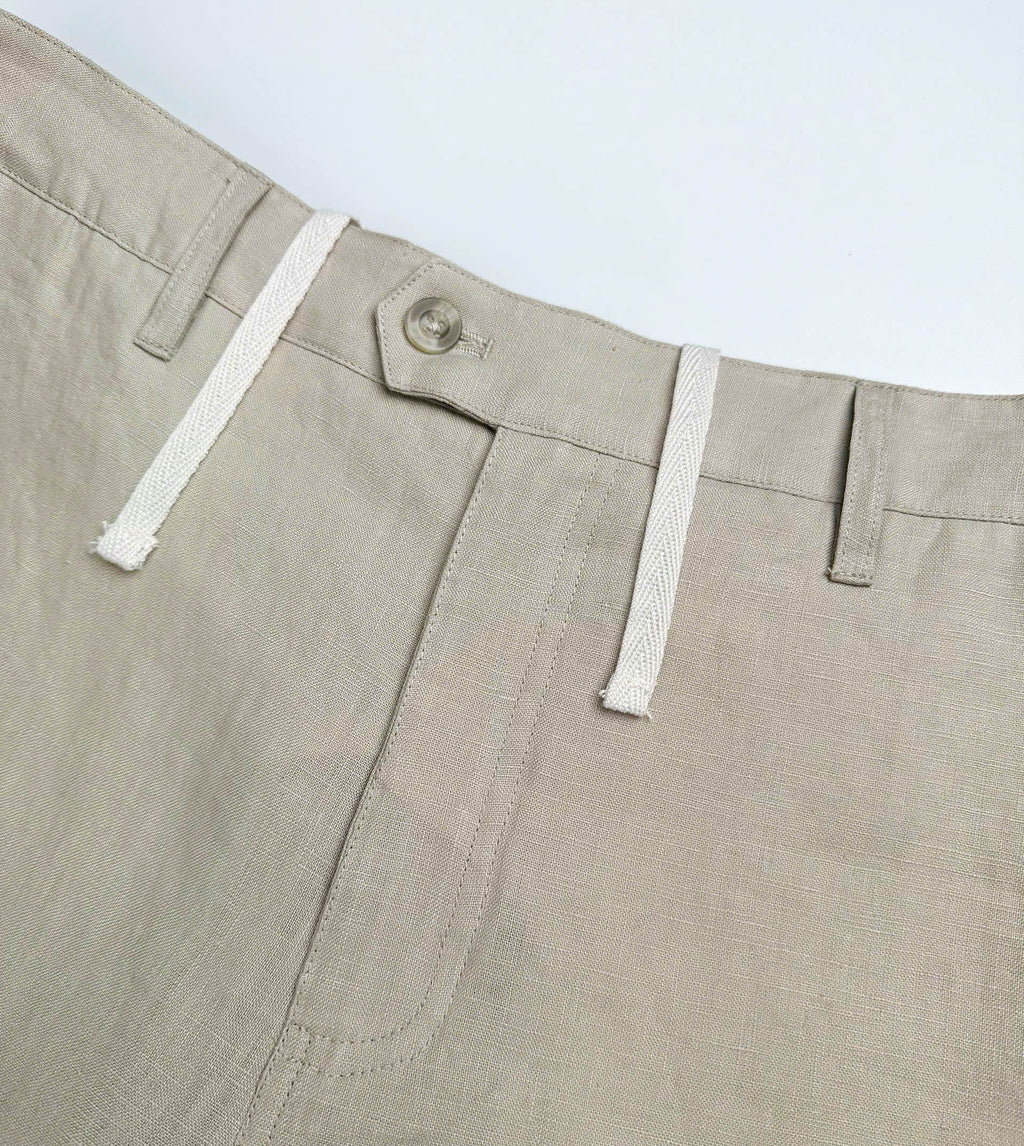 Latte - 100% Linen Riviera Shorts