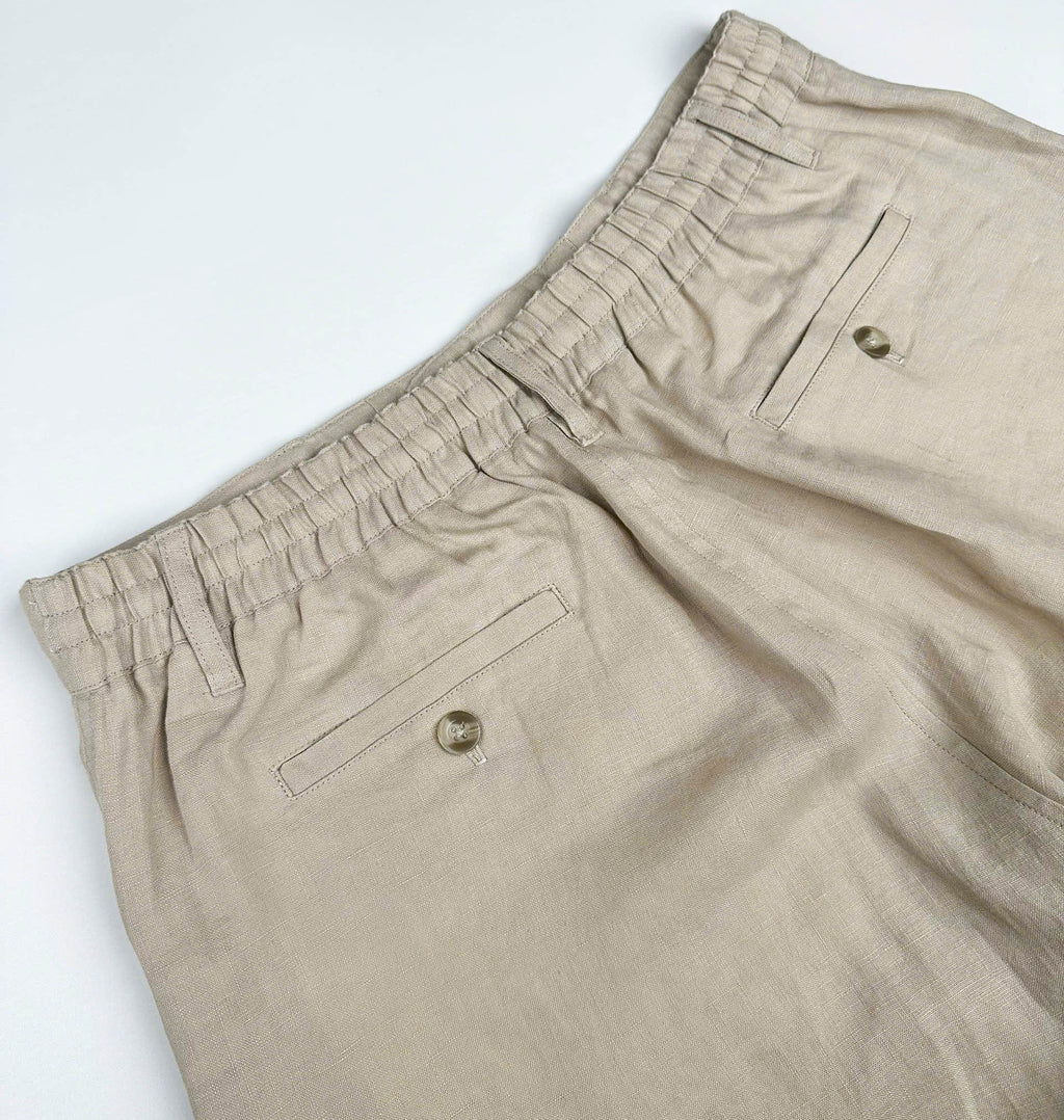 Latte - 100% Linen Riviera Shorts