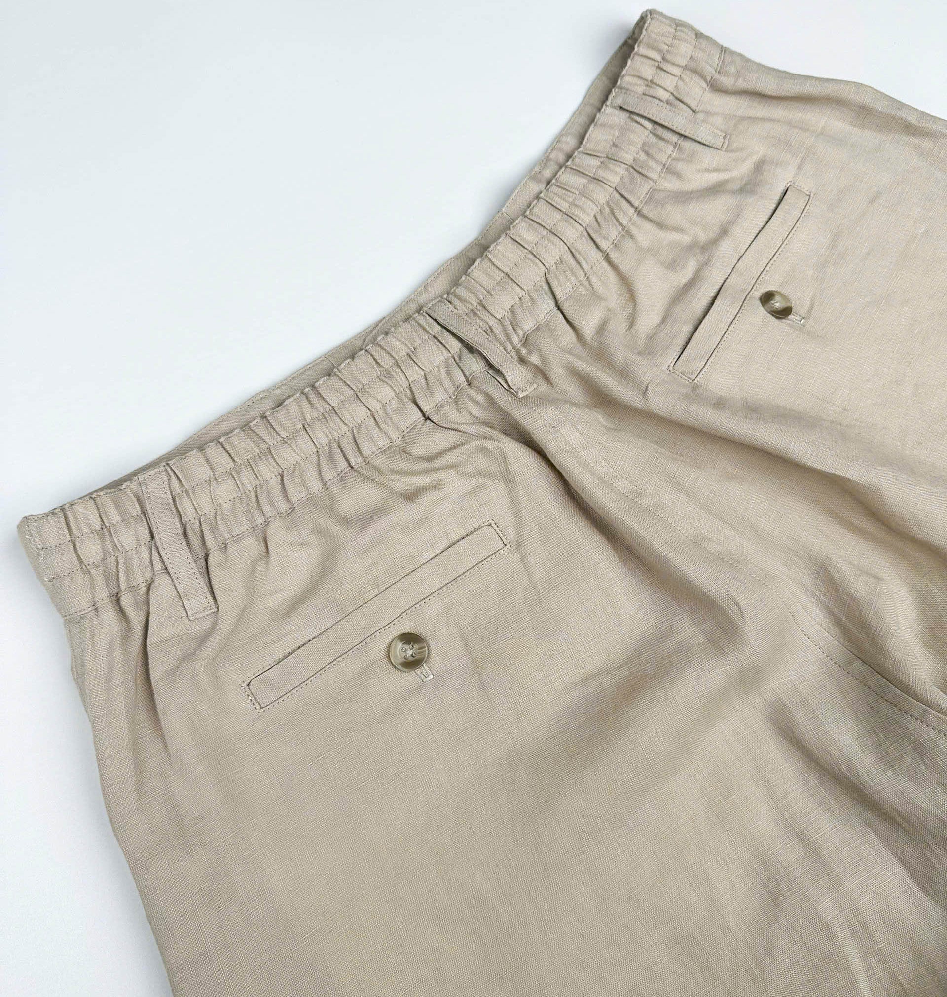 Latte - 100% Linen Riviera Shorts