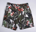 Saigon Concepts Fire & Fern Tropical Print Linen Shorts - full front view 