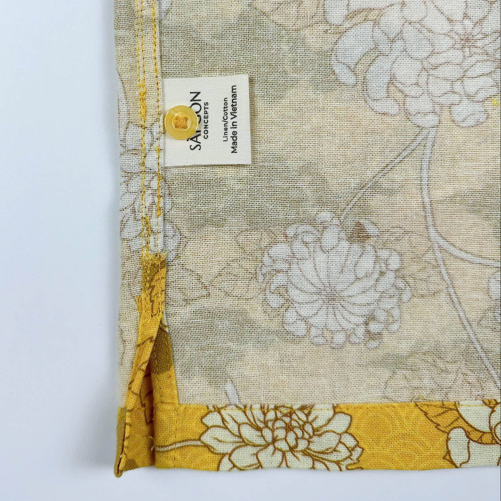 Golden Chrysanthemum - Linen-Cotton Hawaiian Shirt