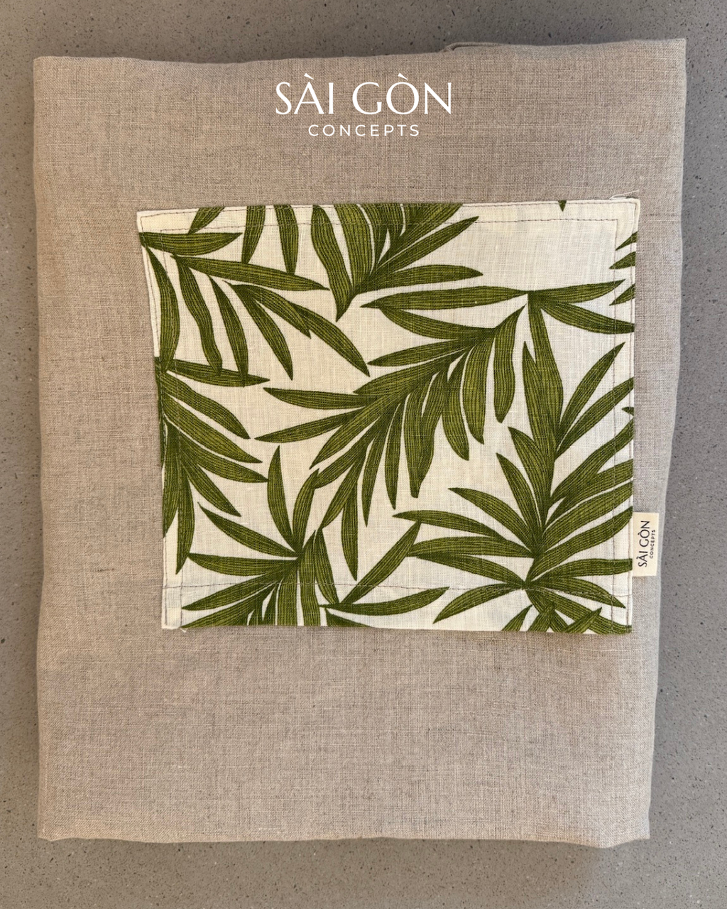 Palm Garden - Natural Linen Beach Tote Bag