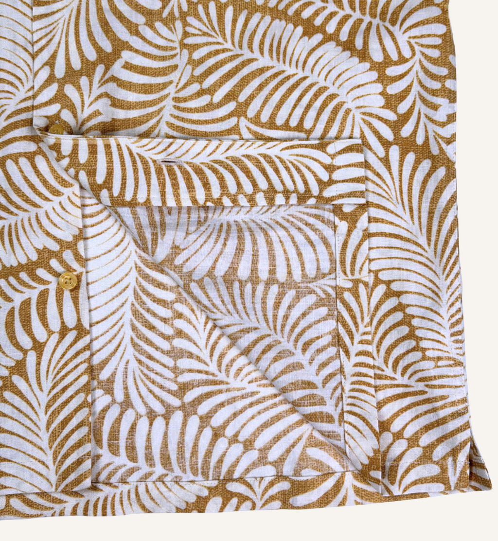 Sahara Fern - 100% Linen Hawaiian Shirt