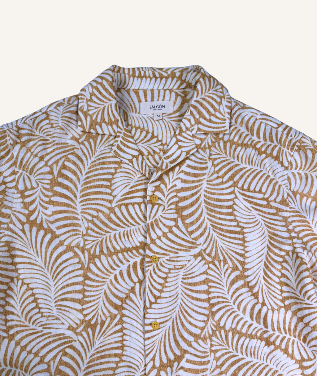 Sahara Fern - 100% Linen Hawaiian Shirt
