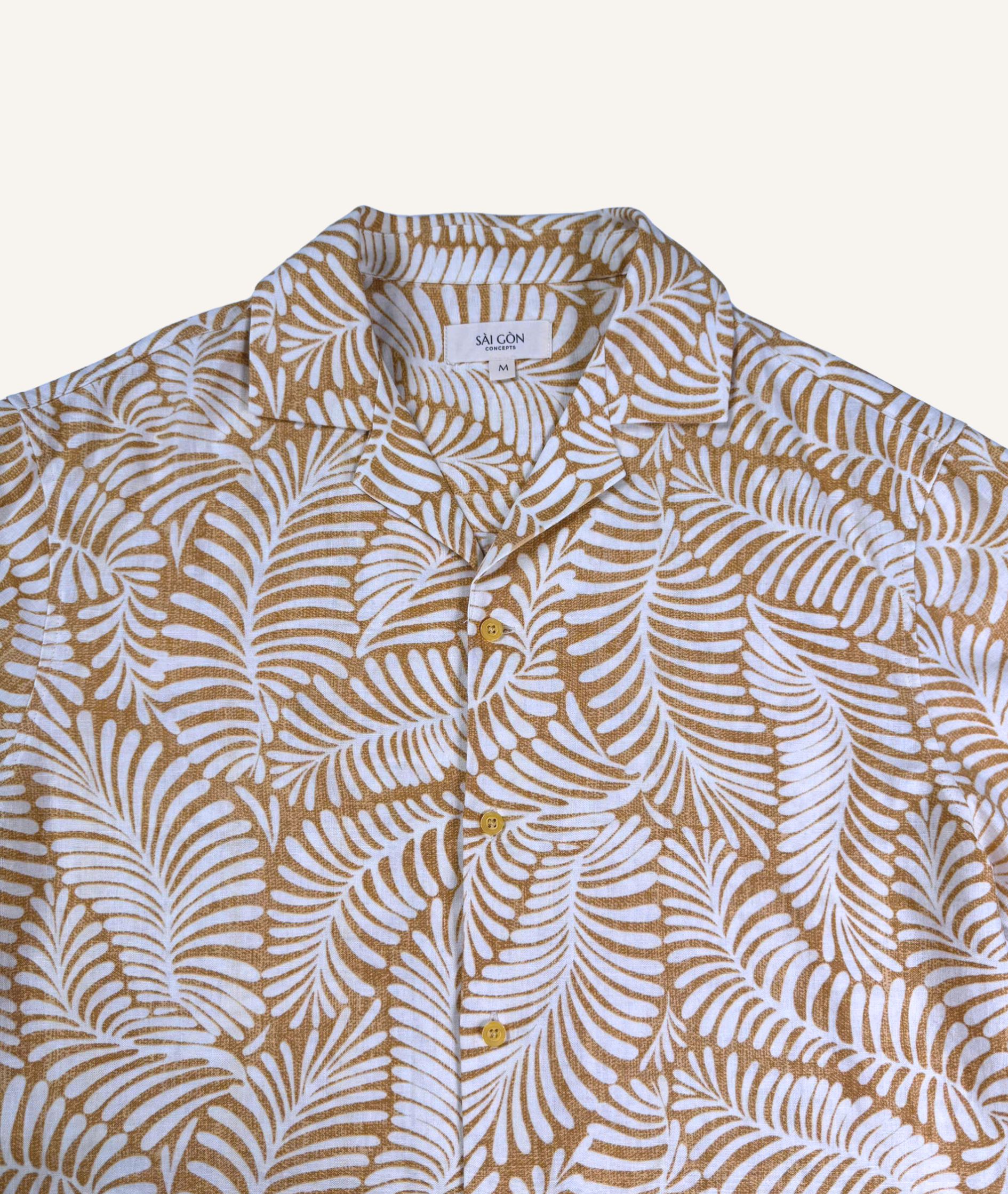 Sahara Fern - 100% Linen Hawaiian Shirt