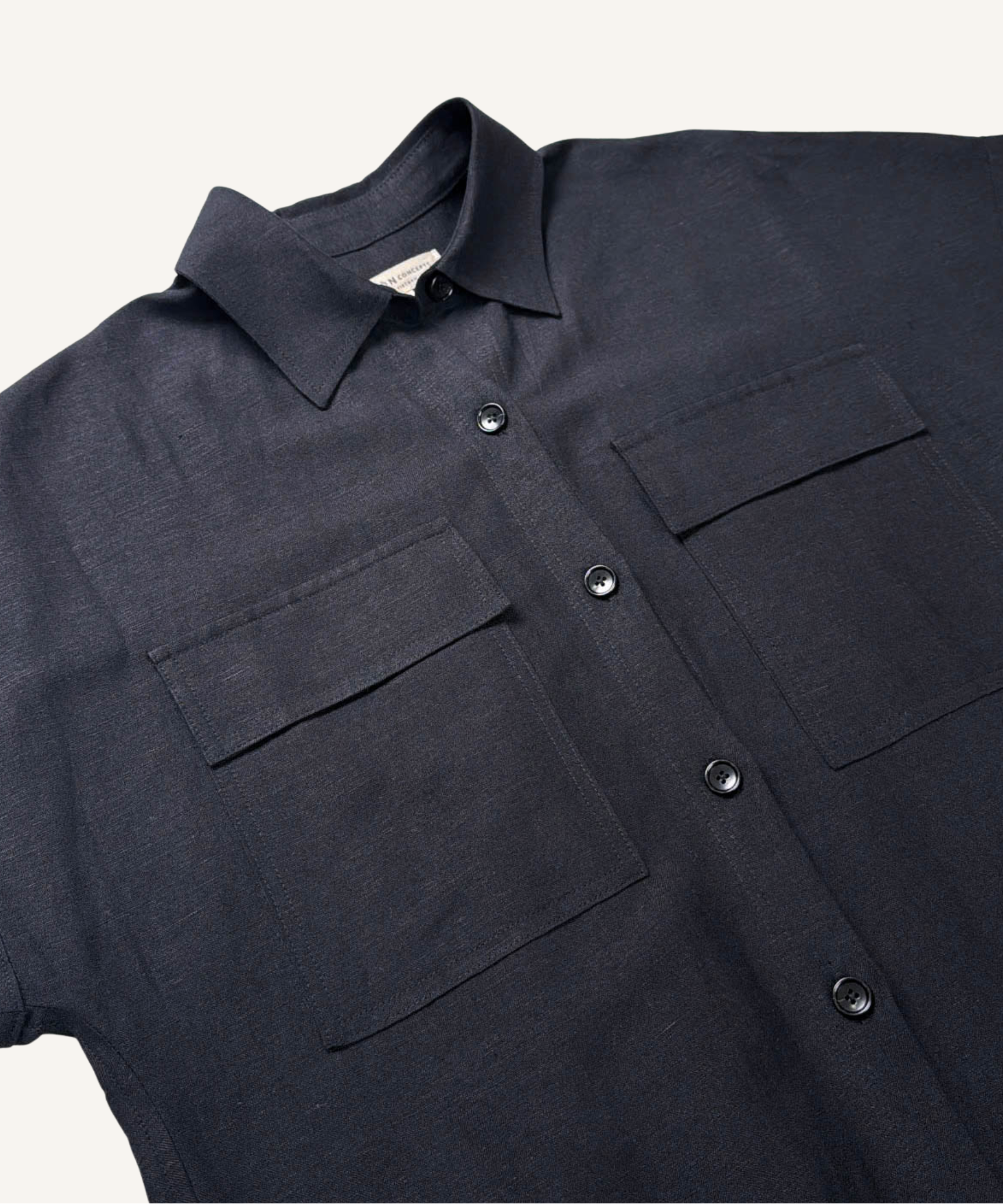 Black - 100% Linen Maxi Shirt Dress