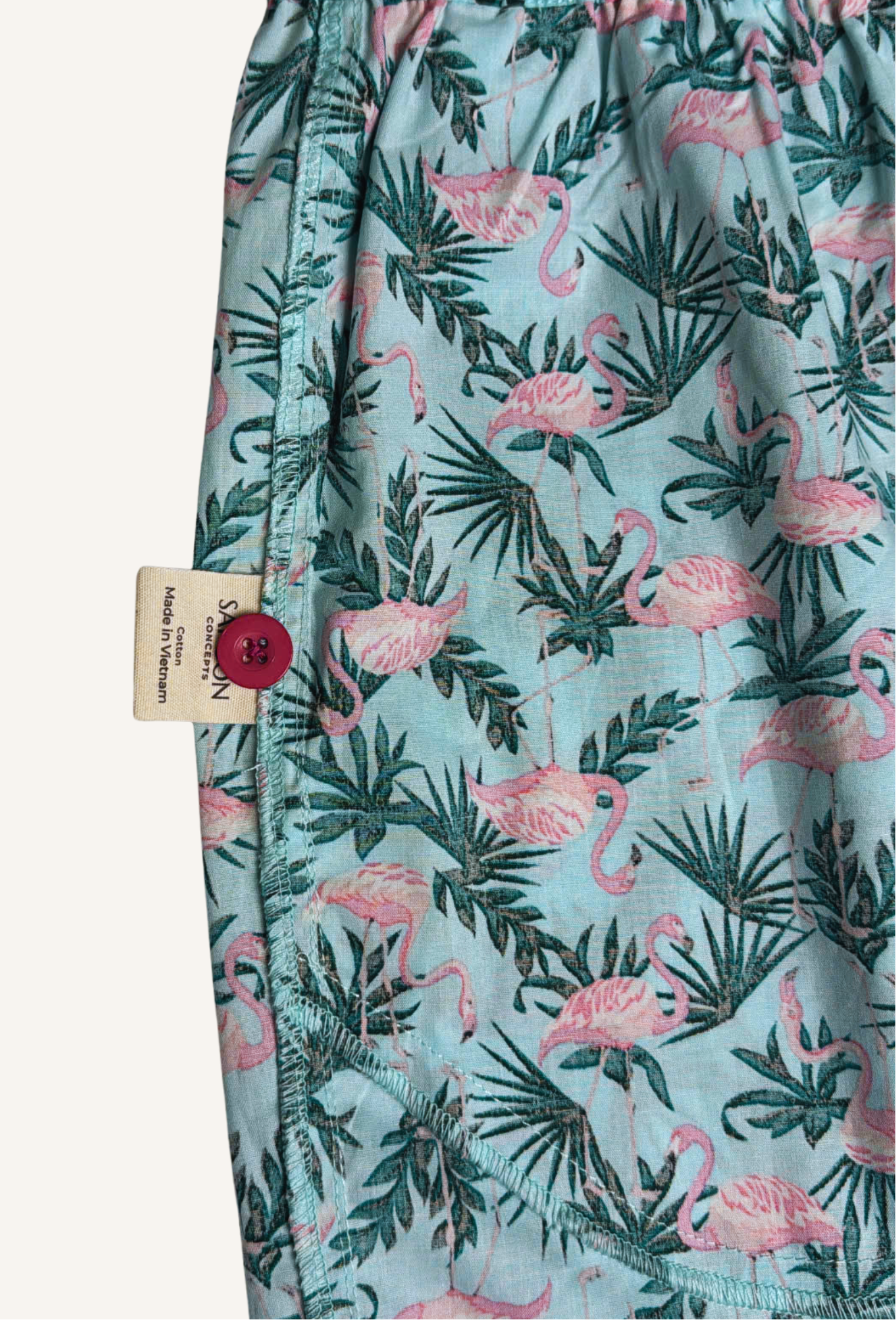 Flamingo Garden Lounge Shorts | 100% Cotton