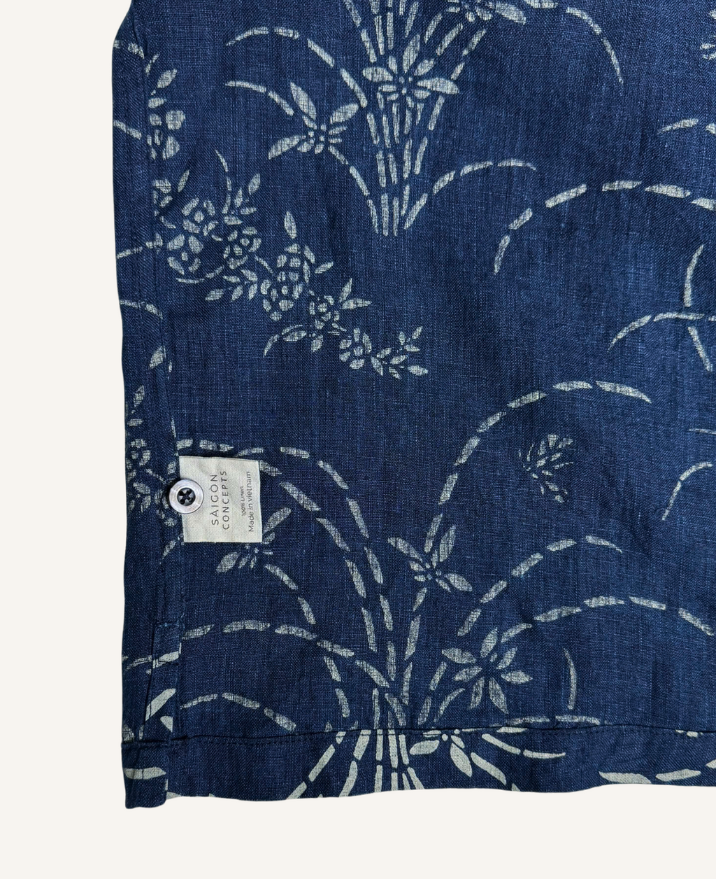 Indigo Field - Linen Hawaiian Shirt