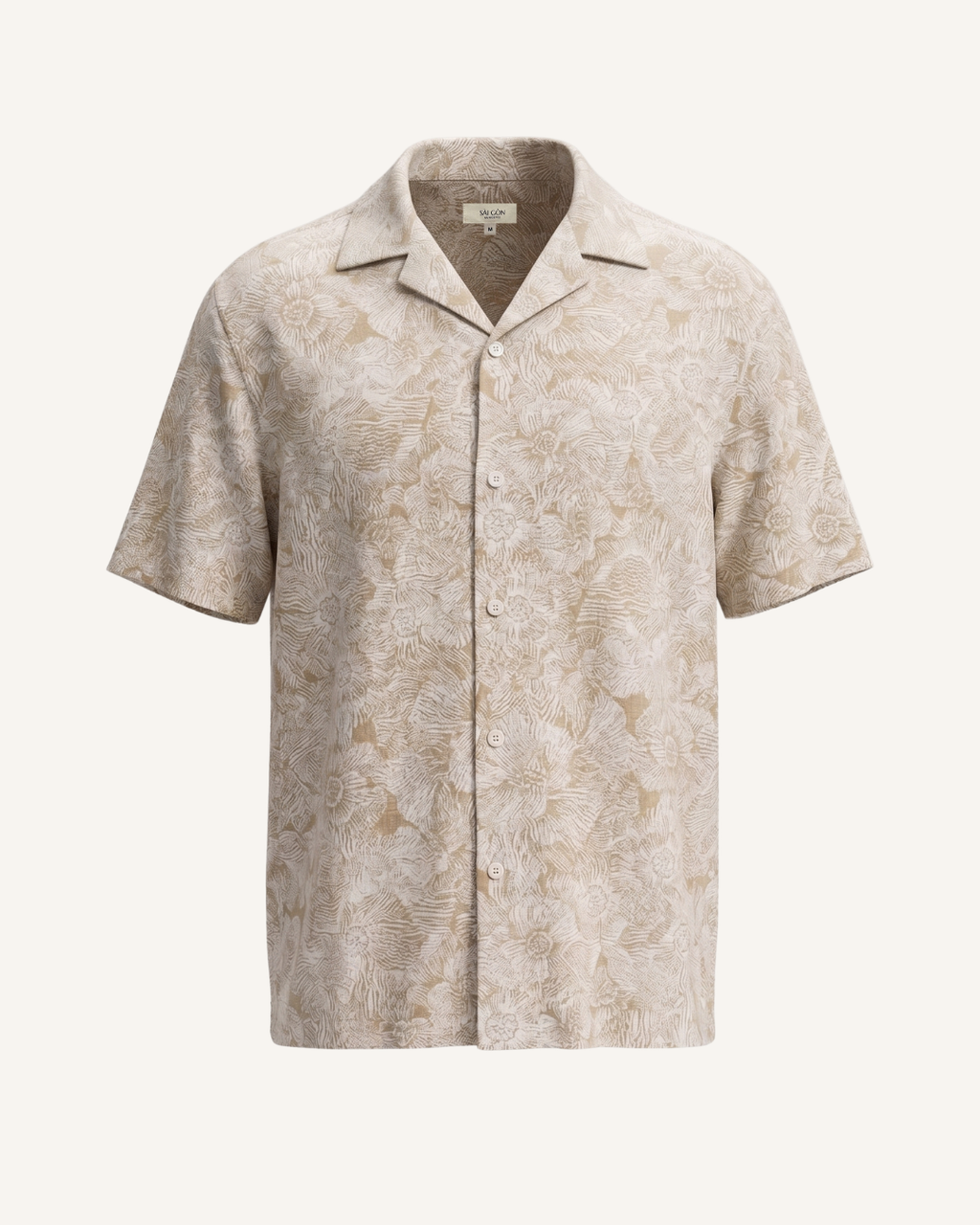 Ivory Hibiscus -  Linen Hawaii Shirt