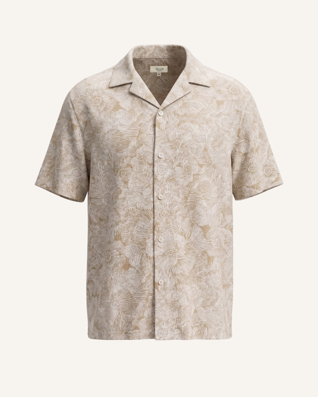 Ivory Hibiscus -  Linen Hawaii Shirt