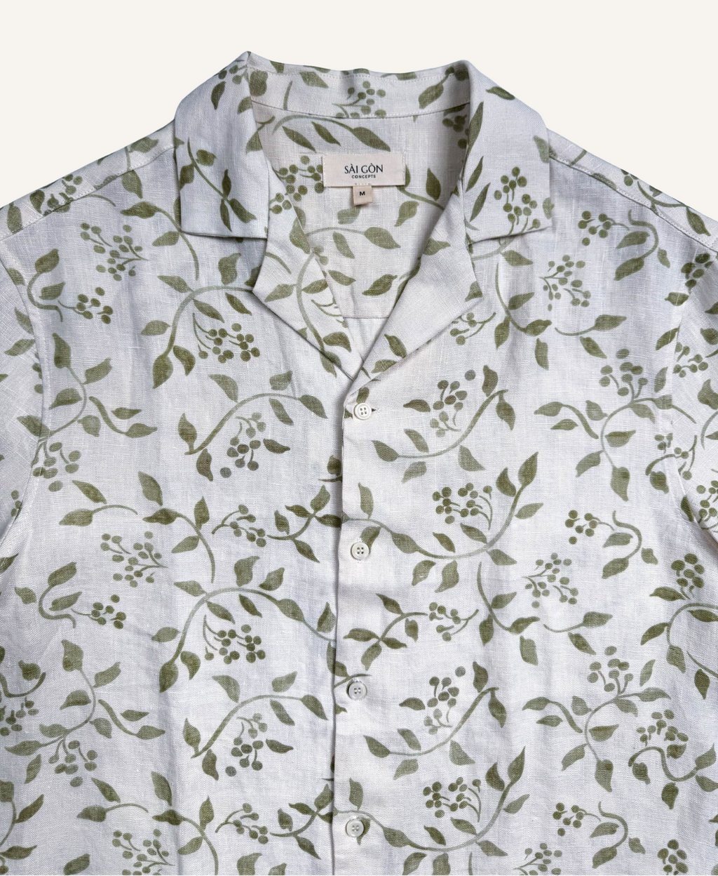 Olive Flow - 100% Linen Hawaii Shirt