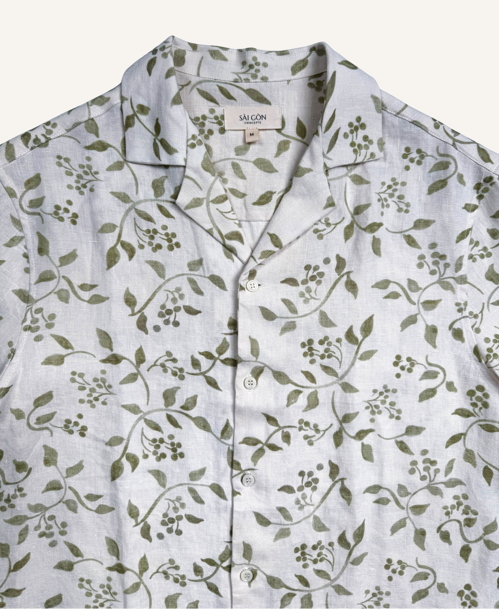 Olive Flow - 100% Linen Hawaii Shirt
