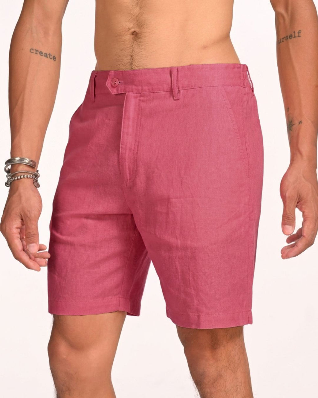 Pomelo Pink - 100% Linen Riviera Shorts