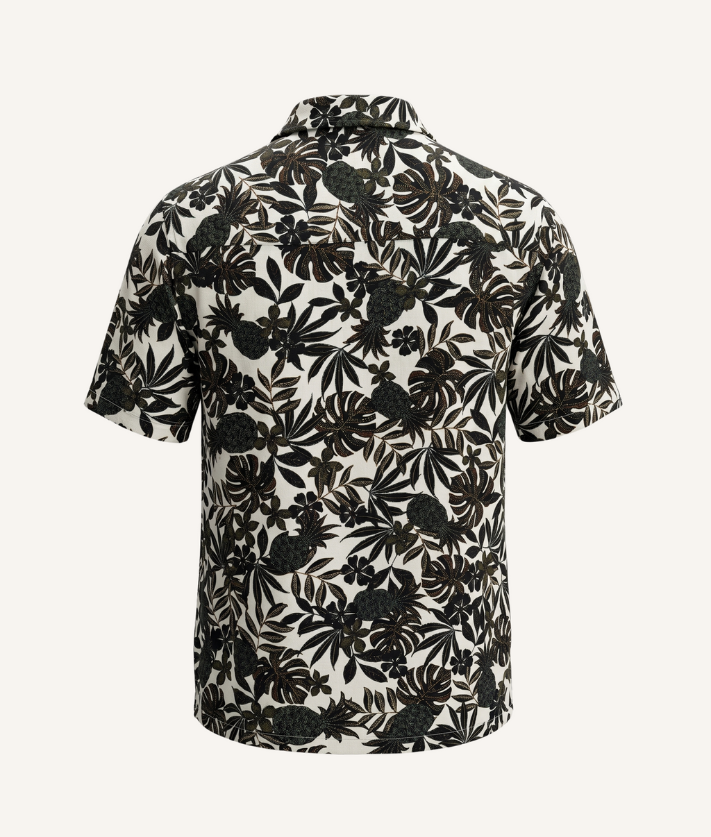 Tropic Dạo Pineapple Tropical Print - Linen-Cotton Hawaiian Shirt