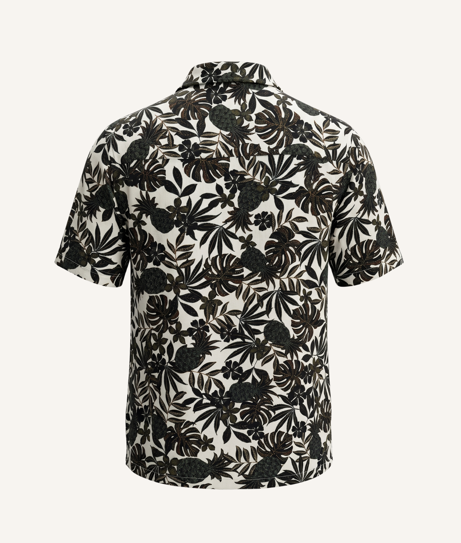 Tropic Dạo Pineapple Tropical Print - Linen-Cotton Hawaiian Shirt