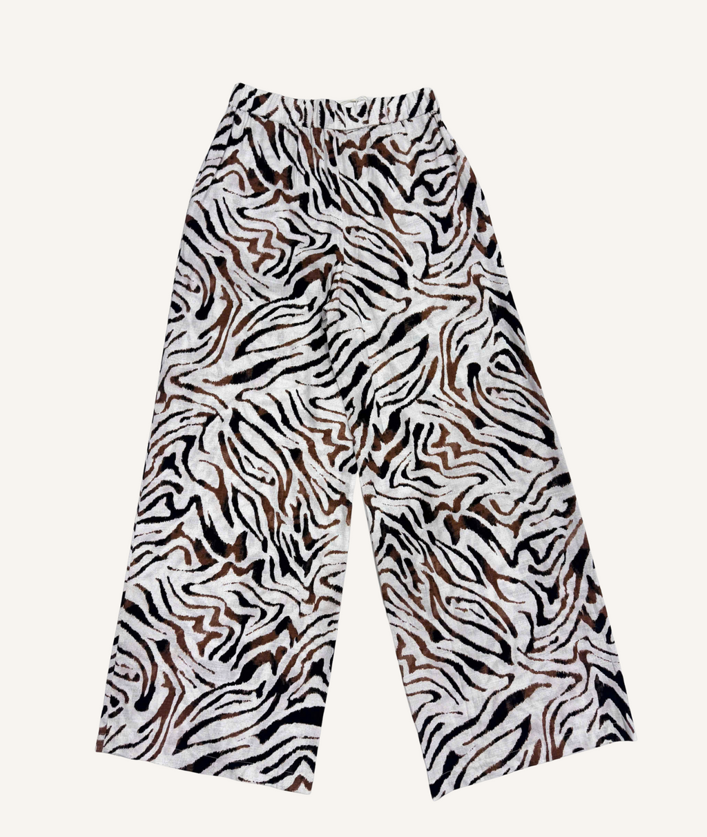 White Tiger - Linen Mix Wide Leg Pants