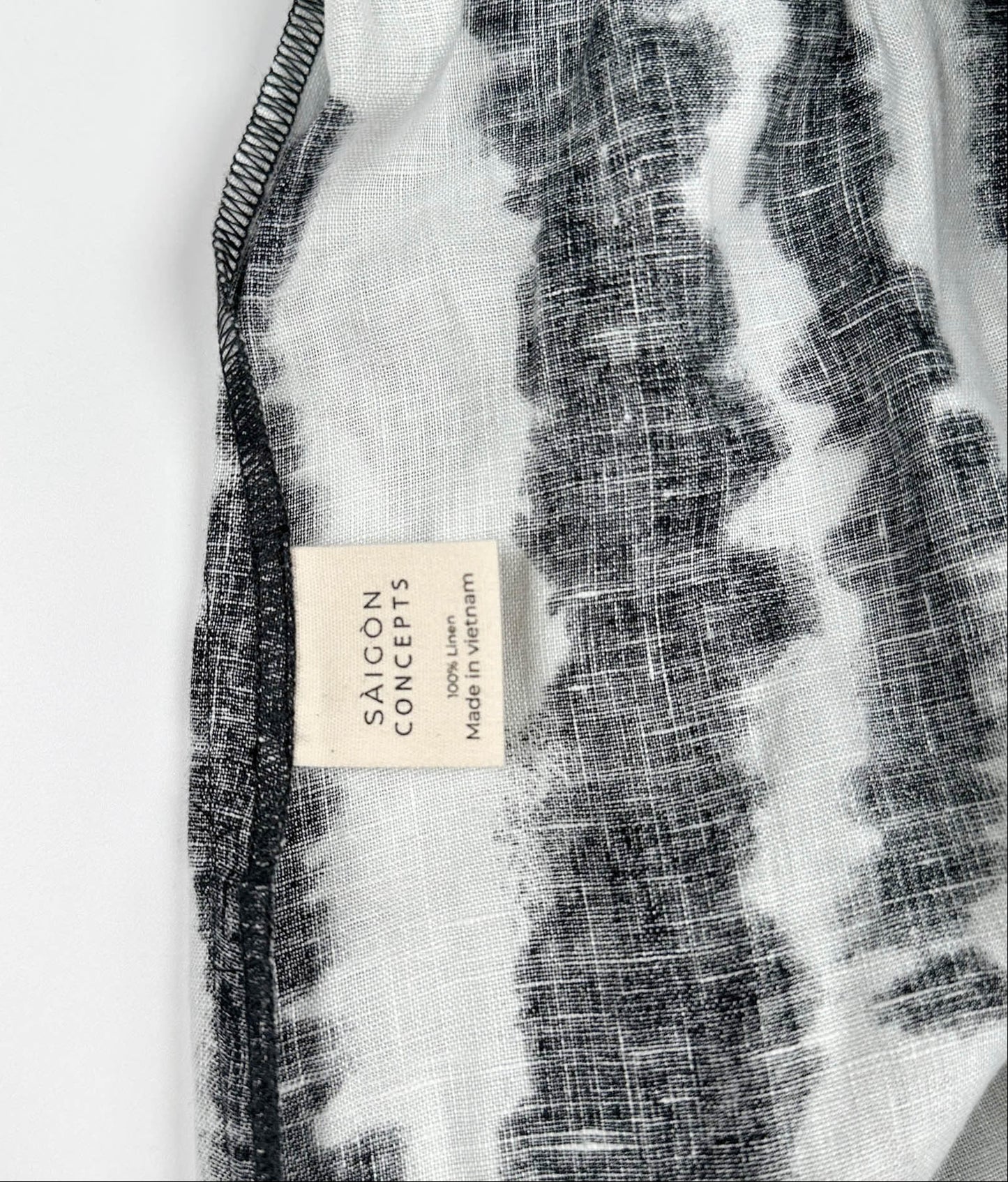 Brush Ink Print - 100% Linen - Wide Leg Pants