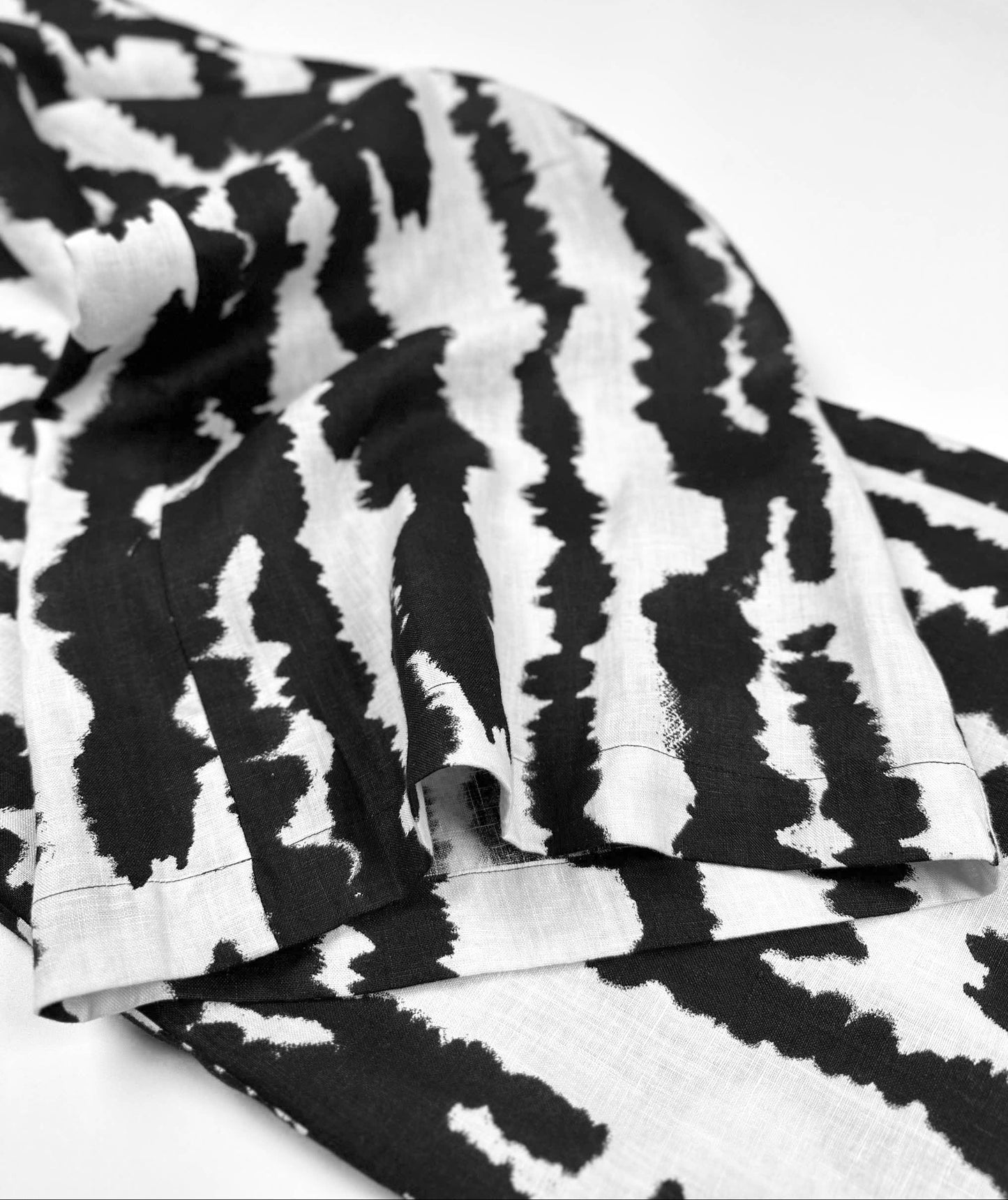 Brush Ink Print - 100% Linen - Wide Leg Pants