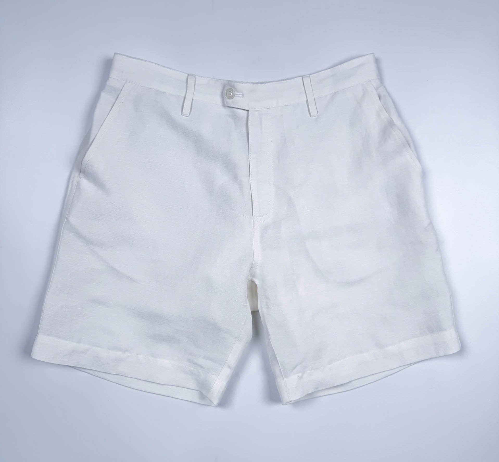 White - 100% Linen Riviera Shorts