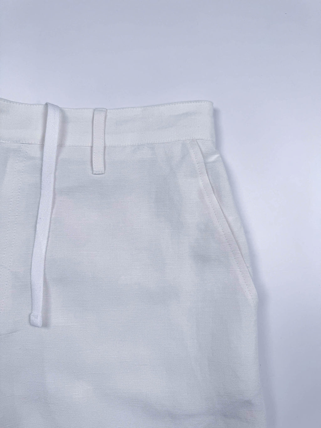 White - 100% Linen Riviera Shorts