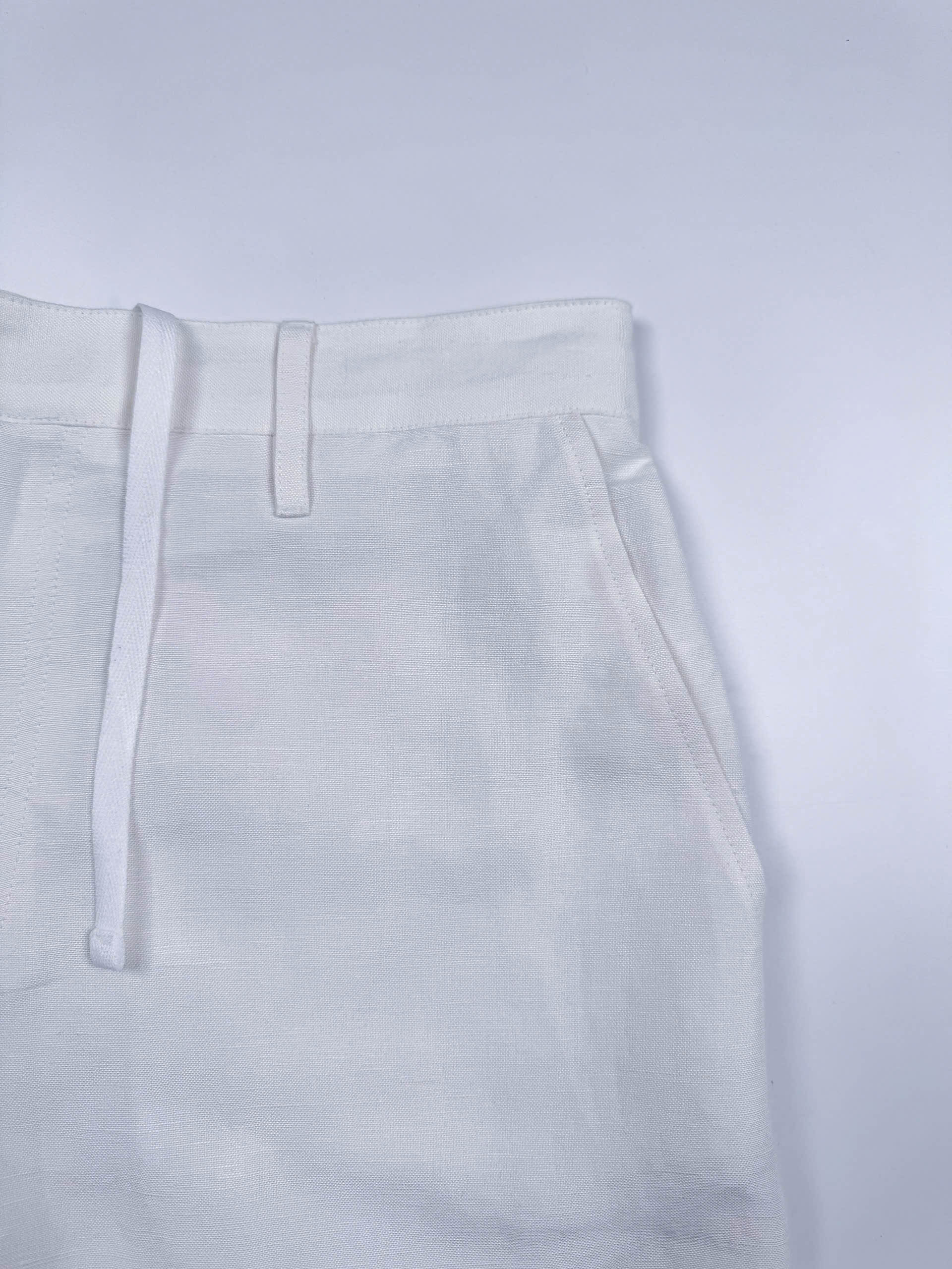 White - 100% Linen Riviera Shorts