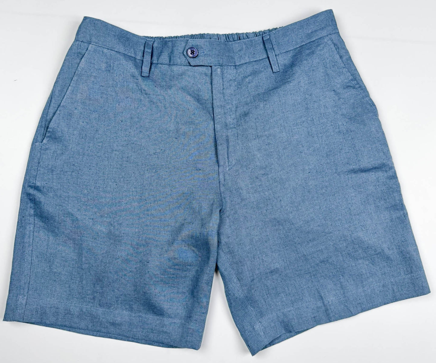 100% Linen Riviera Short - Blue Steel