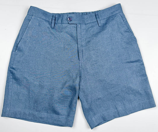 100% Linen Riviera Short - Blue Steel