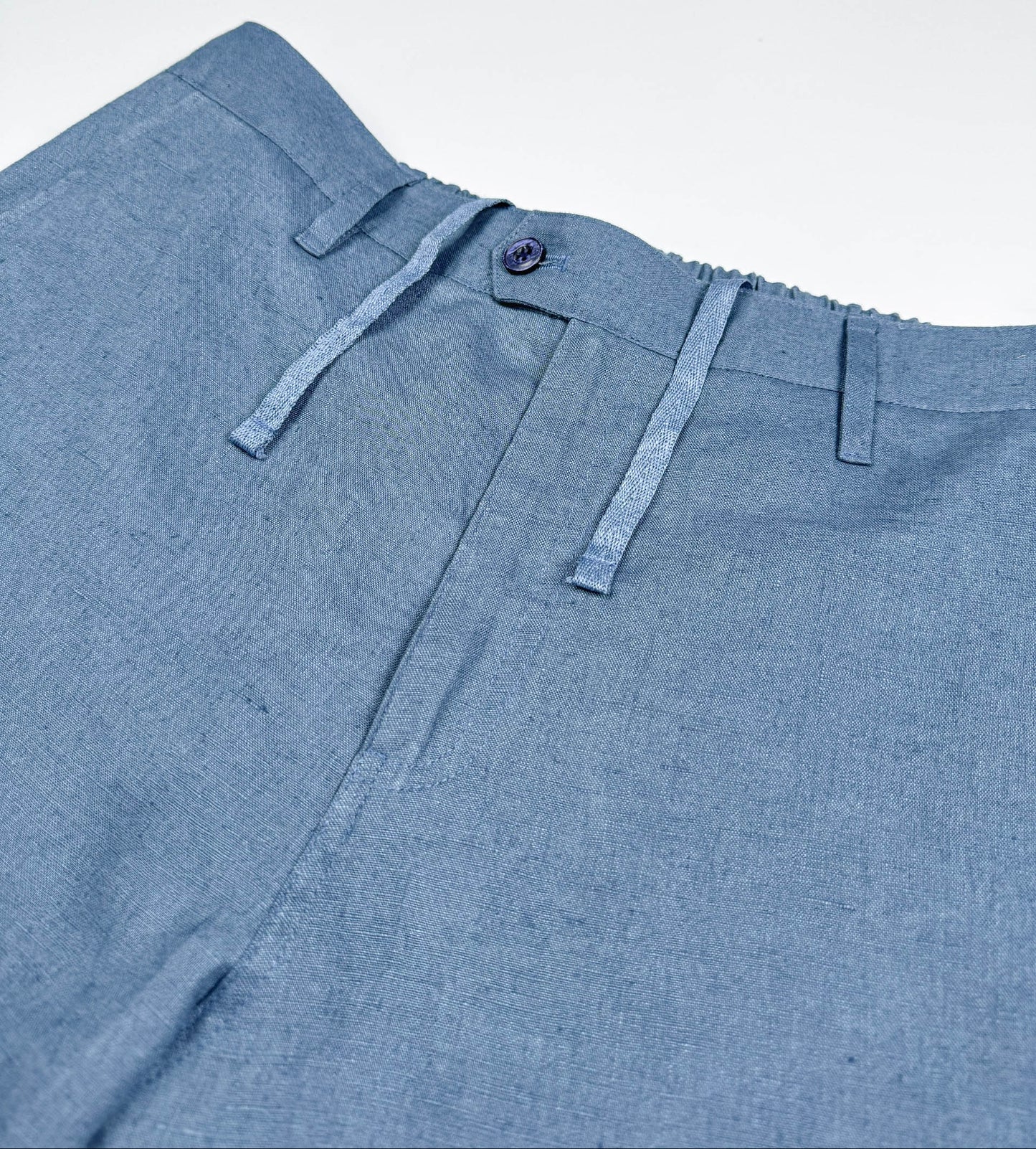 100% Linen Riviera Short - Blue Steel